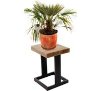 Tabouret à fleurs HWC-A15, support pour fleurs table de plantes tabouret en bois, sapin bois rustique massif MVG 48x36x32cm