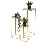 DanDiBo Tabouret à fleurs Métal Or Angulaire Set de 3 Tabourets à fleurs Table d'appoint 96406 Colonne à fleurs Moderne Support pour plantes Tabouret pour plantes