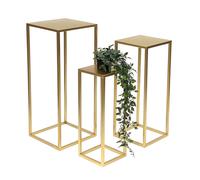 DanDiBo Tabouret pour fleurs Métal Or Angulaire Support pour fleurs Table d'appoint 96506 Lot de 3 Colonne pour fleurs Moderne Support pour plantes Tabouret pour plantes