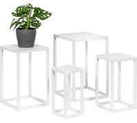 Tabouret à fleurs, set de 3, blanc