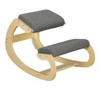 Tabouret à genoux 85/54,5/54 cm gris en bois avec fonction bascule