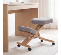 Mendler Chaise à Genoux HWC-Q46, Chaise à Genoux réglable en Hauteur sur roulettes, Gris