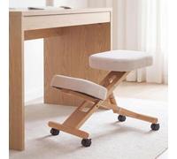 Mendler Chaise à Genoux HWC-Q46, Chaise à Genoux réglable en Hauteur sur roulettes, crème