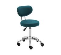 Tabouret à roulette avec dossier - 46 - 60 cm - 150 kg - Turquoise | physa