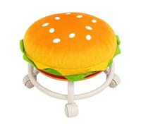 Tabouret à roulettes doux mignon confortable hamburger décoratif banc | Tabouret bas d'intérieur pour la maison, la chambre à coucher, le salon, la chambre d'enfant, la cuisine, l'entrée, le balcon