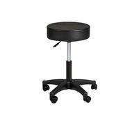 Tabouret à roulettes hauteur réglable et rotatif à 360 ° noir