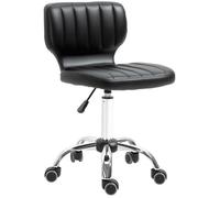 Tabouret à roulettes - HOMCOM - tabouret travail pivotant 360° ergonomique réglable matelassé - métal - 47-62cm - noir