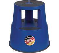 Tabouret à roulettes PP & TPE bleu H.avec/sans charge 420/428mm