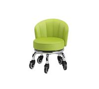 Tabouret À roulettes Rembourré avec Dossier, Tabouret Bas Ergonomique | Roulette Rotative À 360°, Mini Tabouret À Chaussures Portable, Pour La Maison, Le Bureau(Green,19.69''x13.78''x12.6'')