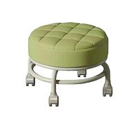 Tabouret à roulettes Rotatif à 360 ° Mini Tabouret Mobile Faible Bruit Robuste Robuste Facile à déplacer Tabouret de ménage Paresseux Chaise pivotante, Vert