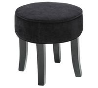 Tabouret ""Adriel"" velours noir - Atmosphera Créateur d'intérieur