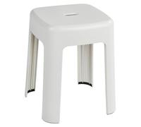 WENKO Tabouret de salle de bains Alaska – Polypropylène 37 x 45,5 x 37 cm – Blanc