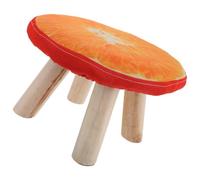 Tabouret Amusant en Bois pour Changer de Chaussures, Orange | Forme Champignon, Antidérapant et Robuste, Usage Salon D’ongles, Chambre D’garçon et Filles, Assise Pratique
