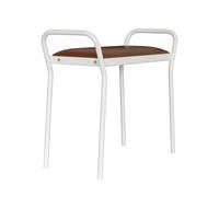 Maze Tabouret Anyone Blanc avec cuir cognac vintage