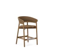 Tabouret Arinella en bois d'acacia massif, finition naturelle et corde beige, 75 cm, certifié FSC 100 %.