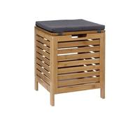 Tabouret de salle de bain BAMBOO avec panier à linge, 2en1
