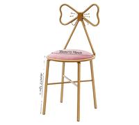 Tabouret avec dossier en forme de papillon, rembourrage confortable, couleur rose