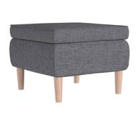 Tabouret avec pieds en bois Gris clair Tissu