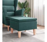 Tabouret avec Pieds en Bois Gris Foncé Tissu Siège Pouf Repose-pied vidaXL