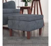 vidaXL Tabouret avec pieds en bois – Velours Gris foncé