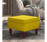 vidaXL Tabouret avec pieds en bois - Jaune