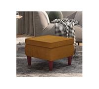 vidaXL Tabouret avec pieds en bois Marron Velours329465 Marron G
