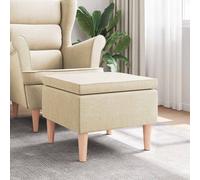 Tabouret avec Pieds en Bois Noir Tissu Siège Pouf Repose-pied Salon vidaXL