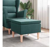 Tabouret avec Pieds en Bois Noir Tissu Siège Pouf Repose-pied Salon vidaXL