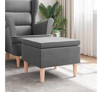 Tabouret avec Pieds en Bois Noir Tissu Siège Pouf Repose-pied Salon vidaXL