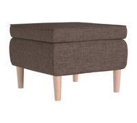 Tabouret avec pieds en bois Taupe Tissu
