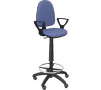 Tabouret Ayna Bali bleu clair avec bras fixes Roulettes de parquet