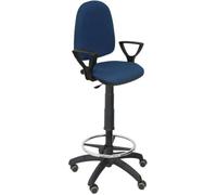 Tabouret Ayna Bali bleu marine avec bras fixes Roulettes de parquet