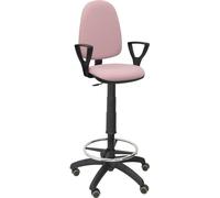 Tabouret Ayna Bali rose pâle Roues en parquet avec bras fixes