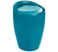 Tabouret/bac à linge pour salle de bain - Candy - ABS - bleu caraïbes WENKO