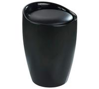 Tabouret/bac à linge pour salle de bain - Candy - ABS - noir WENKO