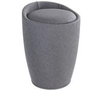 Tabouret/ bac à linge pour salle de bain - Candy - tissu - gris foncé WENKO
