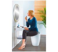 Tabouret/bac à linge salle de bain - Candy - Simili cuir Blanc WENKO
