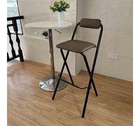Tabouret Bar Pliant Hauteur D'assise 65/70/75cm, Chaise De Bar Pliante Avec Dossier, Tabouret Haut Pliant Portable Avec Plaque De Siège Souple 32x32cm, Tabourets De Petit Déjeuner Aucune Installation