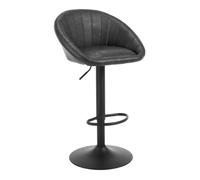 Tabouret Bar WOLTU - Tabouret Cuisine Pivotante - Similicuir Vintage - Hauteur réglable - Anthracite W0ATT0871-1