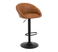 Tabouret Bar WOLTU - Tabouret Cuisine Pivotante - Similicuir Vintage - Hauteur réglable - Marron W0ATT0872-1