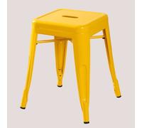 Tabouret bas 45 cm empilable en acier Lix Jaune Freesia