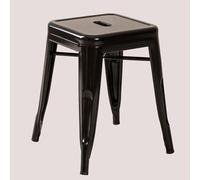 Tabouret bas 45 cm empilable en acier Lix Noir