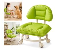 Tabouret bas à roulettes avec dossier (vert) | Tabouret à roulettes pour travaux au niveau du sol, atelier et siège de jardinage