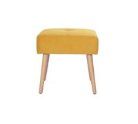 Tabouret bas en tissu effet velours texturé jaune moutarde h46 cm guesta