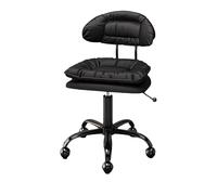 Tabouret Bas pivotant avec Dossier, Tabouret de Travail pivotant en Cuir à Hauteur réglable pour Salon de Dessin Spa Shop avec roulettes