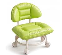 Tabouret Bas Roulant avec Dossier, Chaise pivotante à 360° et silencieuse | Chaise à dossier roulant avec siège rembourré et roulettes silencieuses à 360°, coussin Cloud-Soft(Green)