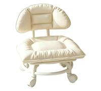 Tabouret bas roulant, avec dossier et rembourrage confortable | Tabouret de travail mobile avec dossier - Cuir synthétique - Rembourrage épais - Roulettes silencieuses - Idéal pour la
