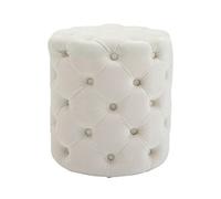 Tabouret bas Style Chesterfield Drancy en Velours , Créme/M