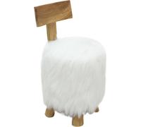Tabouret Blanc Bois de teck massif
