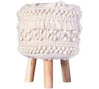 Tabouret Bohème Fait à la Main "Bohist III" 50cm Naturel Beige G